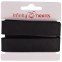 Infinity Hearts Binding Tape Cotton 40/20mm 02 Black - 5m