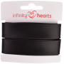 Infinity Hearts Binding Tape Viscose Satin 40/20mm 1001 Black - 5m