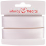 Infinity Hearts Binding Tape Viscose Satin 40/20mm 1002 White - 5m