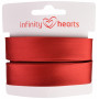 Infinity Hearts Binding Tape Viscose Satin 40/20mm 1309 Red - 5m