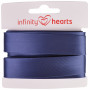 Infinity Hearts Binding Tape Viscose Satin 40/20mm 1402 Denim Blue - 5m