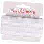 Infinity Hearts Folding Elastic 20mm 029 White - 5m