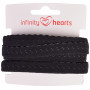 Infinity Hearts Folding Elastic Lace 22/11mm 030 Black - 5m