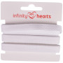 Infinity Hearts Herringbone Tape Bomuld 10mm 01 White - 5m