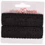 Infinity Hearts Lace Ribbon Polyester 25mm 11 Black - 5m