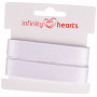 Infinity Hearts Satin Ribbon Double Faced 15mm 029 White - 5m