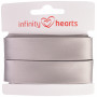 Infinity Hearts Satin Ribbon Double Faced 15mm 017 Grey - 5m