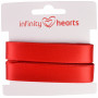 Infinity Hearts Satin Ribbon Double Faced 15mm 250 Red - 5m