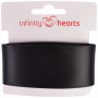 Infinity Hearts Satin Ribbon Double Faced 38mm 030 Black - 5m
