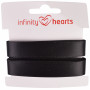 Infinity Hearts Satin Ribbon Double Faced 15mm 030 Black - 5m