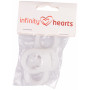 Infinity Hearts Pacifier Clip/Soother Chain Adapter White 5x3cm - 5 pcs