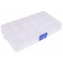 Infinity Hearts Plastic Box for Buttons and Accessories Transparent 17.5x10cm - 15 compartments
