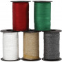 Curling Ribbon, assorted colours, W: 10 mm, glitter, 100 m/ 5 pack