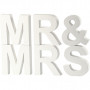 Letters, white, MR & MRS, H: 17,5 cm, D: 4,5 cm, 1 set