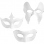 Masks, white, H: 10-20 cm, W: 18-20 cm, 3x4 pc/ 1 pack