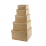 Square Hat Boxes, H: 8+10+13+15+17,5 cm, L: 15,5+20+25+30+35,5 cm, 5 pc/ 1 pack