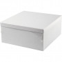 Boxes, D: 10-12 cm, H: 5 cm, 27 pcs, white