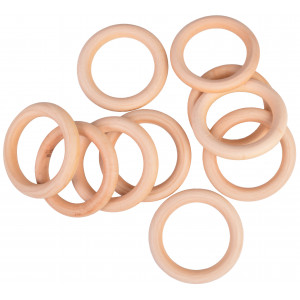 Infinity Hearts Curtain Ring Wood Round 70mm - 10 pcs