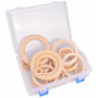 Infinity Hearts Curtain rings Wood in plastic box Round 20-100mm - 20 pcs