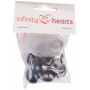 Infinity Hearts Safety Eyes / Amigurumi Eyes Black 20mm - 5 sets