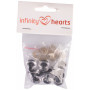 Infinity Hearts Safety Eyes / Amigurumi Eyes Silver 16mm - 5 sets - Factory Seconds