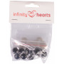 Infinity Hearts Safety Eyes / Amigurumi Eyes Silver 18mm - 5 sets