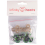 Infinity Hearts Safety Eyes / Amigurumi Eyes Green 18mm - 5 sets