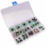 Infinity Hearts Safety Eyes / Amigurumi Eyes in plastic box Green 8-30mm - 18 sets