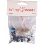 Infinity Hearts Safety Eyes / Amigurumi Eyes Blue 18mm - 5 sets