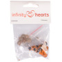Infinity Hearts Safety eyes / Amigurumi eyes Orange 10mm - 5 sets - 2nd selection