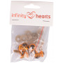 Infinity Hearts Safety eyes / Amigurumi eyes Orange 12mm - 5 sets - 2nd selection