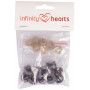 Infinity Hearts Safety Eyes / Amigurumi Eyes Brown 18mm - 5 sets