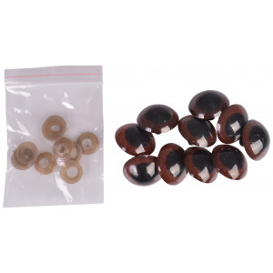 110pcs Plastic Safety Eyes And Noses, 10-30 Mm Safety Eyes Doll