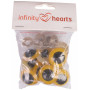 Infinity Hearts Safety Eyes / Amigurumi Eyes Yellow 30mm - 5 sets