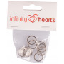 Infinity Hearts Keychain Thick Silver 15mm - 10 pcs