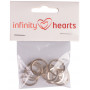 Infinity Hearts Keychain Thick Silver 20mm - 10 pcs