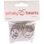 Infinity Hearts Keychain Thick Silver 25mm - 10 pcs