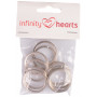 Infinity Hearts Keychain Thick Silver 30mm - 10 pcs