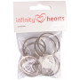 Infinity Hearts Keychain Thick Silver 35mm - 10 pcs
