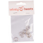 Infinity Hearts Keychain Thin Silver 10mm - 10 pcs