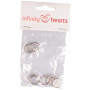 Infinity Hearts Keychain Thin Silver 15mm - 10 pcs