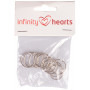 Infinity Hearts Keychain Thin Silver 20mm - 10 pcs