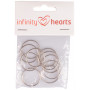 Infinity Hearts Keychain Thin Silver 25mm - 10 pcs