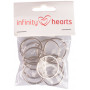 Infinity Hearts Keychain Thin Silver 30mm - 10 pcs