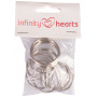 Infinity Hearts Keychain Thin Silver 35mm - 10 pcs