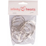 Infinity Hearts Keychain Thin Silver 45mm - 10 pcs