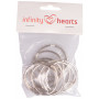 Infinity Hearts Keychain Thin Silver 50mm - 10 pcs