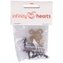 Infinity Hearts Safety Eyes / Amigurumi Eyes Fox Black 12mm - 5 sets