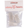 Infinity Hearts Suspender Clips Plastic Transparent 20mm - 3 pcs