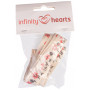 Infinity Hearts Fabric Ribbon Floral Motifs Red/Black 15mm - 3 meters